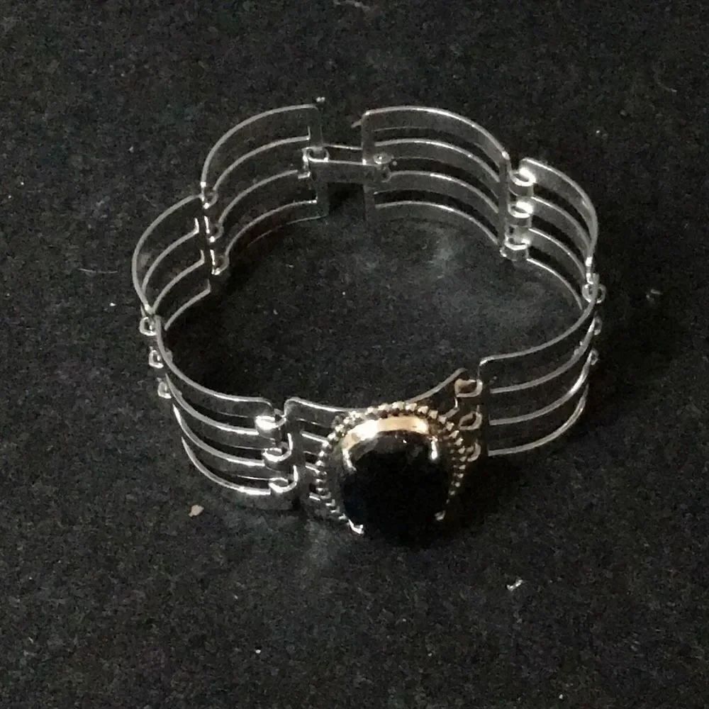 Vintage black hematite cuff bracelet